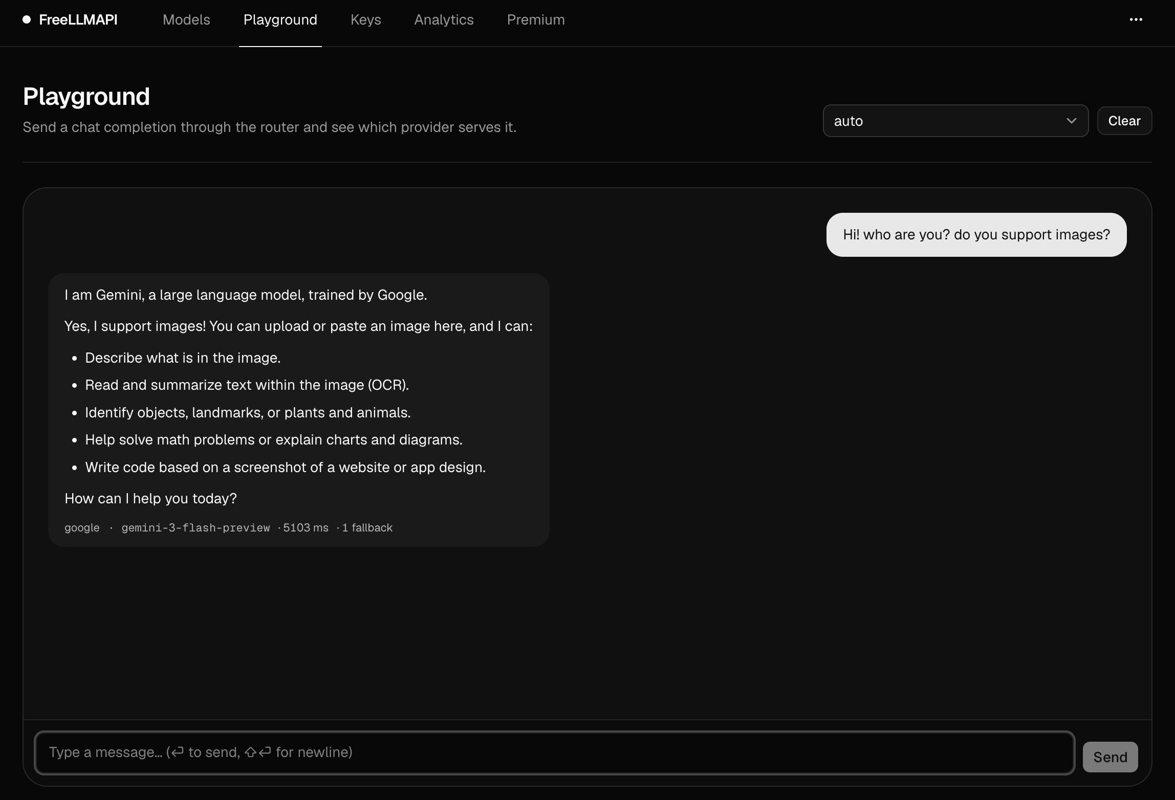Free LLM API running